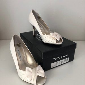 Nina Forbes Ivory Luster Satin Wedding Shoes